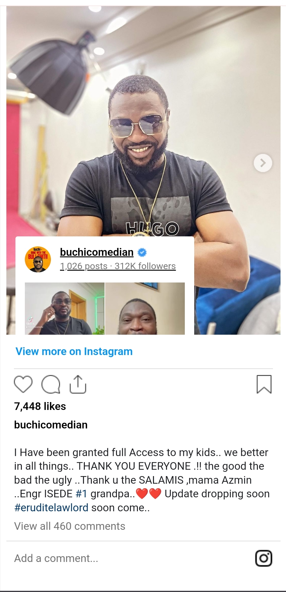 I’m happy for you,’ Do2dtun tells Buchi after comedian gains ‘full access’ to children